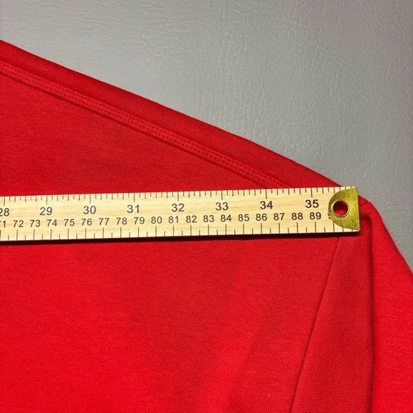 ✨Adidas Women's ESS CREW FL Red Sweatshirt Size L - Picture 7 of 11